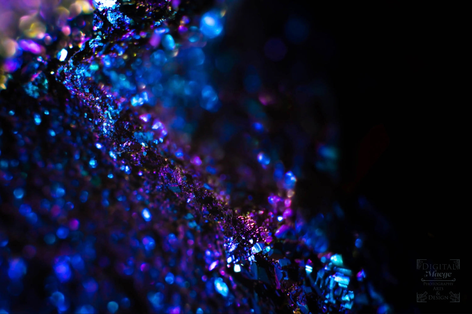 Violet Glitter in Darkness