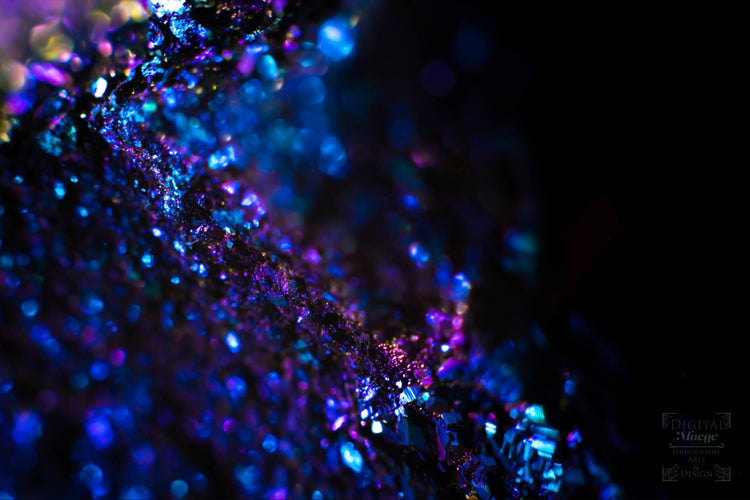 Violet Glitter in Darkness