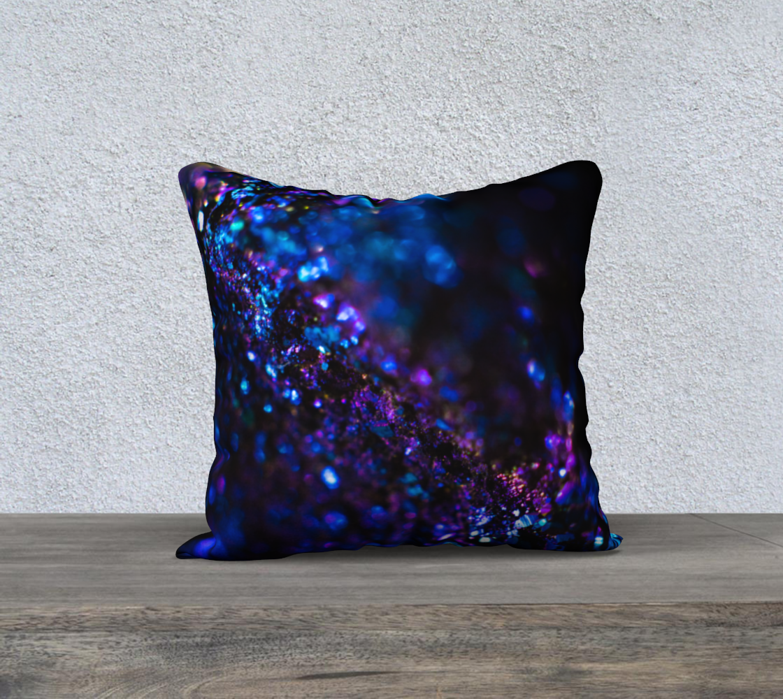 Violet Glitter In Darkness - Square 18”x18” Pillow Case