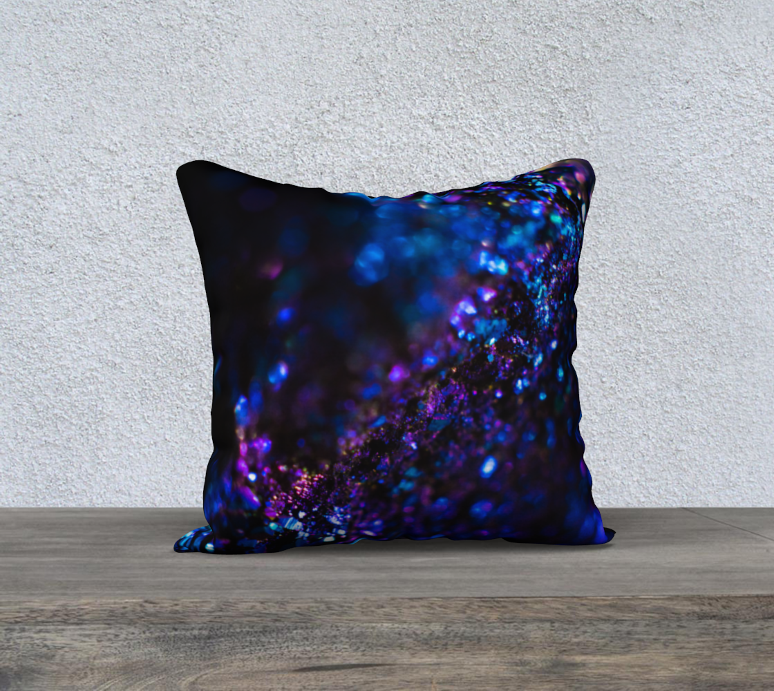 Violet Glitter In Darkness - Square 18”x18” Pillow Case