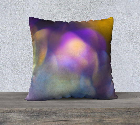 Rainbow Aura Bubbles - Square 22”x22” Pillow Case