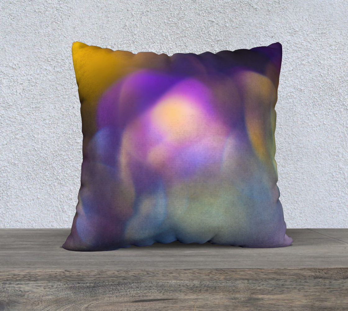 Rainbow Aura Bubbles - Square 22”x22” Pillow Case