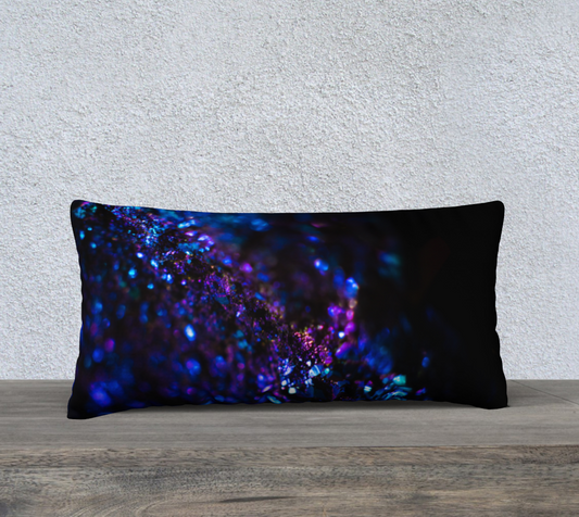 Violet Glitter in Darkness - Long 24”x12” Pillow Case