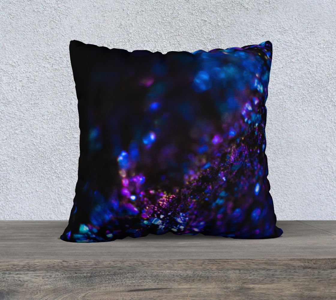 Violet Glitter in Darkness - Square 22”x22” Pillow Case