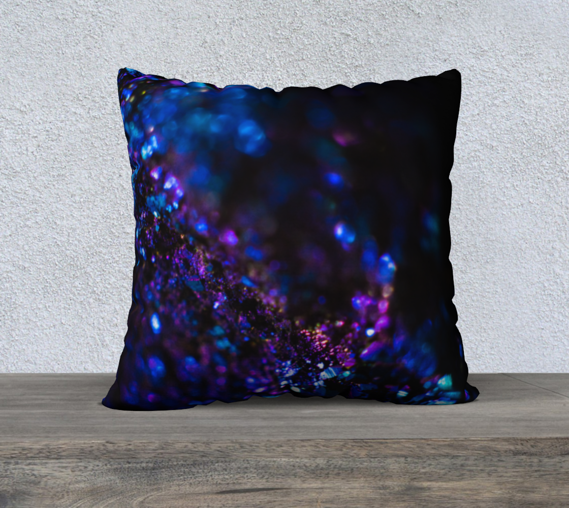 Violet Glitter in Darkness - Square 22”x22” Pillow Case