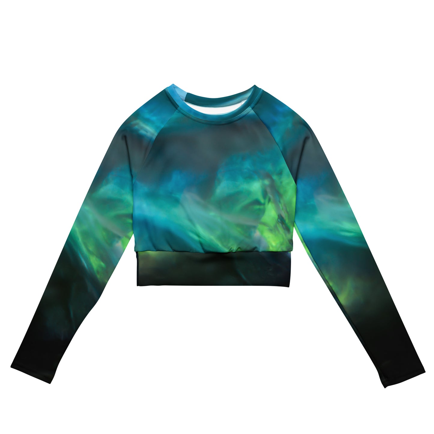 Long Sleeve Athletic Crop Top - Opalescent Depths