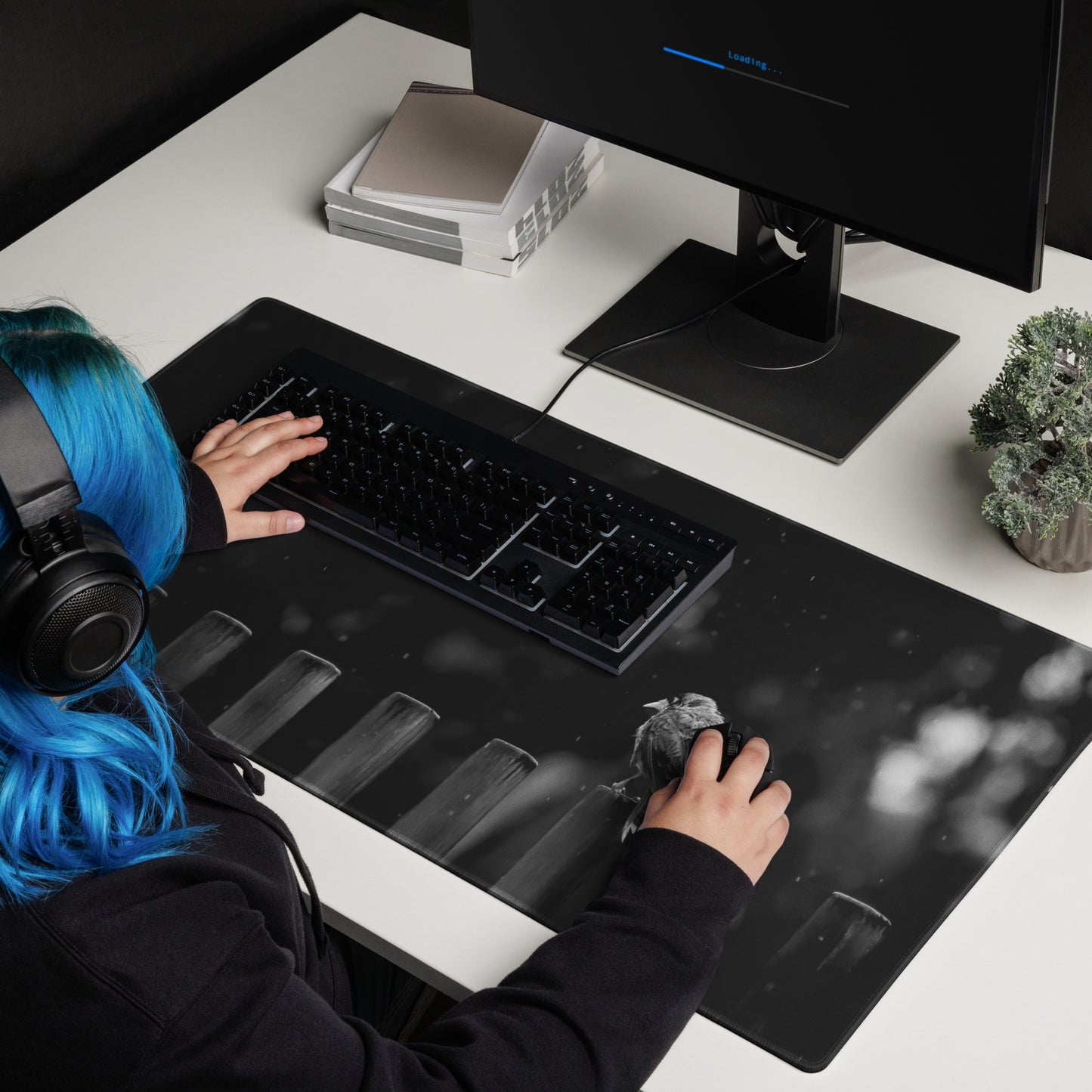 Wet Feathers & Moody Days - Gaming Desk Pad